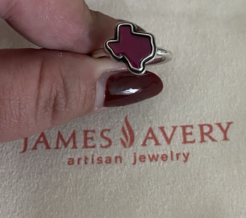 James Avery Retired Red Texas Gemstone Ring Size 7